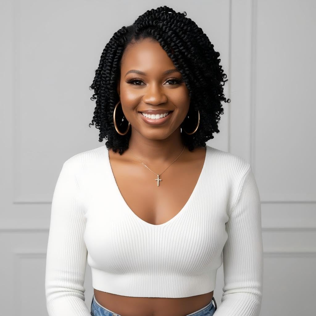Cabello Fulcrum Passion Twist de 8 pulgadas, 8 paquetes de cabello trenzado Passion Twist para mujeres negras, cabello trenzado pre-enrollado con puntas rizadas (8 pulgadas, n.° 2)
