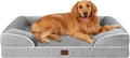 EHEYCIGA – Cama ortopédica impermeable para perros extragrandes, espuma viscoelástica tipo caja de huevos, bordes elevados y base antideslizante, funda extraíble y lavable, gris