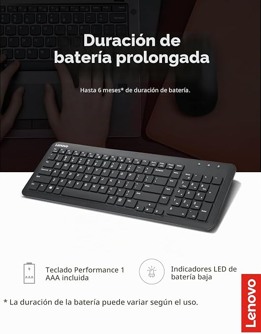 Lenovo Teclado inalámbrico 300, negro