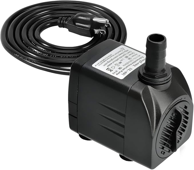 Bomba de Agua Sumergible 210 GPH 15W – Fuente Duradera para Exteriores, Estanques y Acuarios