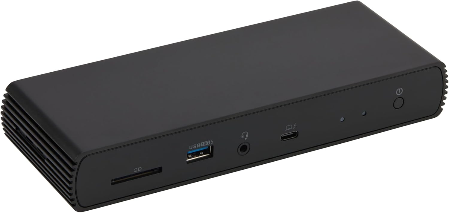 Basics Thunderbolt4/USB4 Pro Docking Station,2xTBT4,1xHDMI2.1,3xUSB A 3.1,RJ45,Dual Display, Black, 7.86 x 2.95 x 1.23 inches