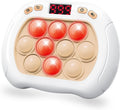 Intoypad Pop Game Juguete antiestrés con luz para niños, 6 modos Pantalla LED Controlador de juego de pulsación rápida Juguete antiestrés eléctrico Juegos de coches Juegos de burbujas de pulsación rápida Juguetes de cumpleaños para niños Blanco