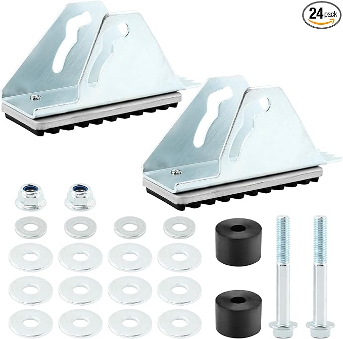 ⚠️ Falta arandela pequeña | Kit de 2 Patas de Repuesto para Escalera de Extensión Werner — Zapatos de Seguridad con Goma, Tuercas, Tornillos y Arandelas