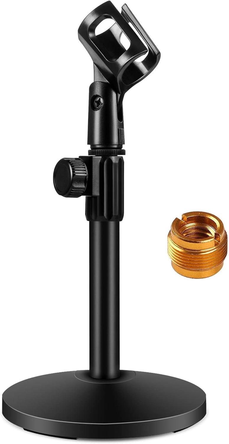 ( PRODUCTO IGUAL A COMO SE MUESTRA EN LA SEGUNDA IMAGEN ) InnoGear Soporte de Microfono de Escritorio | Base Ajustable con Clip y Tornillo 5/8 a 3/8 | Para Blue Yeti, Snowball y mas