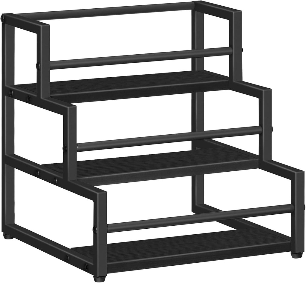 HOOBRO - Organizador de jarabe de café, soporte de 3 niveles para 12 botellas de jarabe, soporte para bar de café, botellero para vino, estante de almacenamiento para jarabe, vino, para estación de café de cocina, negro BB38JJ01 
