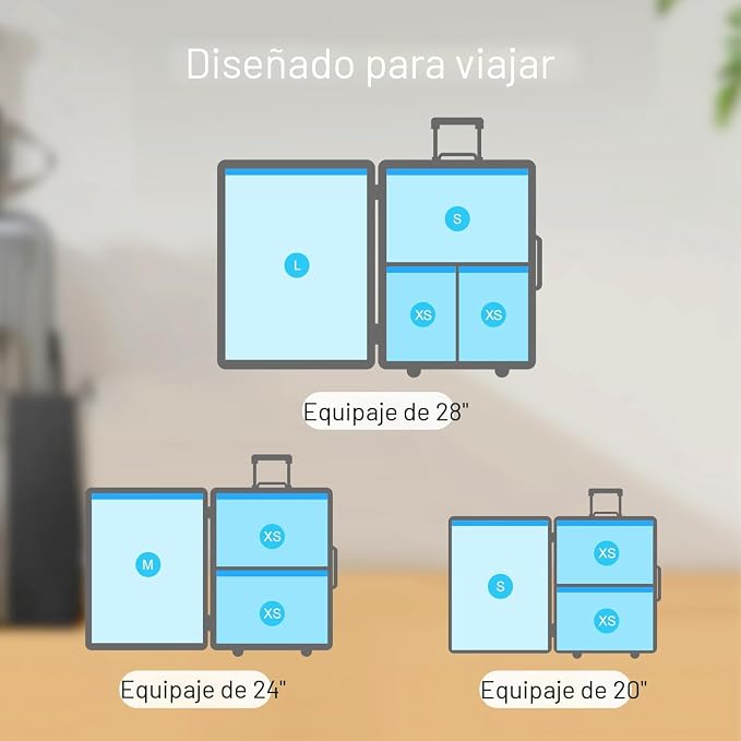 ⚠️ NO INCLUYE BOMBA ELÉCTRICA | UPGOGO Paquete 16 Bolsas de Vacío para Viaje | Ahorra hasta 80% de Espacio
