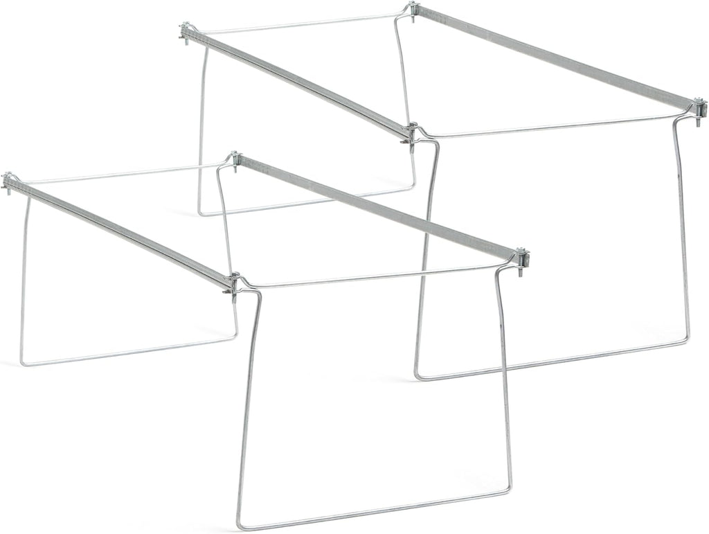 Archivadores colgantes Smead Frames, de acero resistente, tamaño carta, rieles ajustables, paquete de 2 unidades, color gris. Convierten cajones en almacenamiento para carpetas colgantes, ideales para la organización en la oficina, el hogar y el aula.