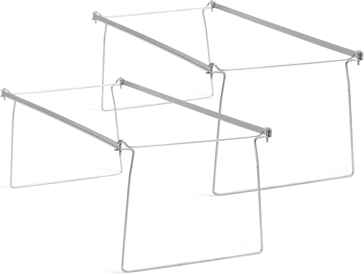 Archivadores colgantes Smead Frames, de acero resistente, tamaño carta, rieles ajustables, paquete de 2 unidades, color gris. Convierten cajones en almacenamiento para carpetas colgantes, ideales para la organización en la oficina, el hogar y el aula.