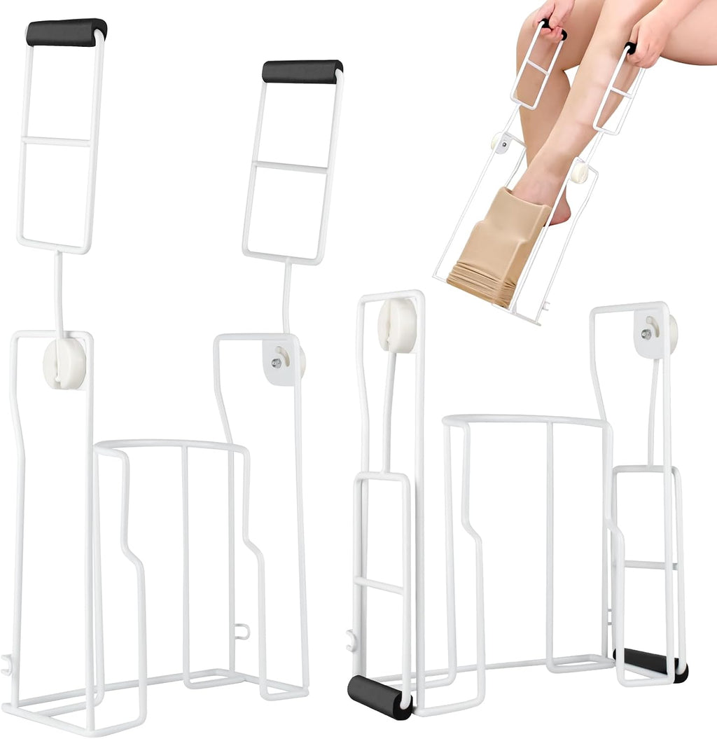 Dispositivo de ayuda para medias de compresión grande mejorado con mango extendido, ayudante para ponerse medias de compresión con ángulo ajustable, adecuado para personas mayores, personas con movilidad reducida, artritis y personas en recuperación de