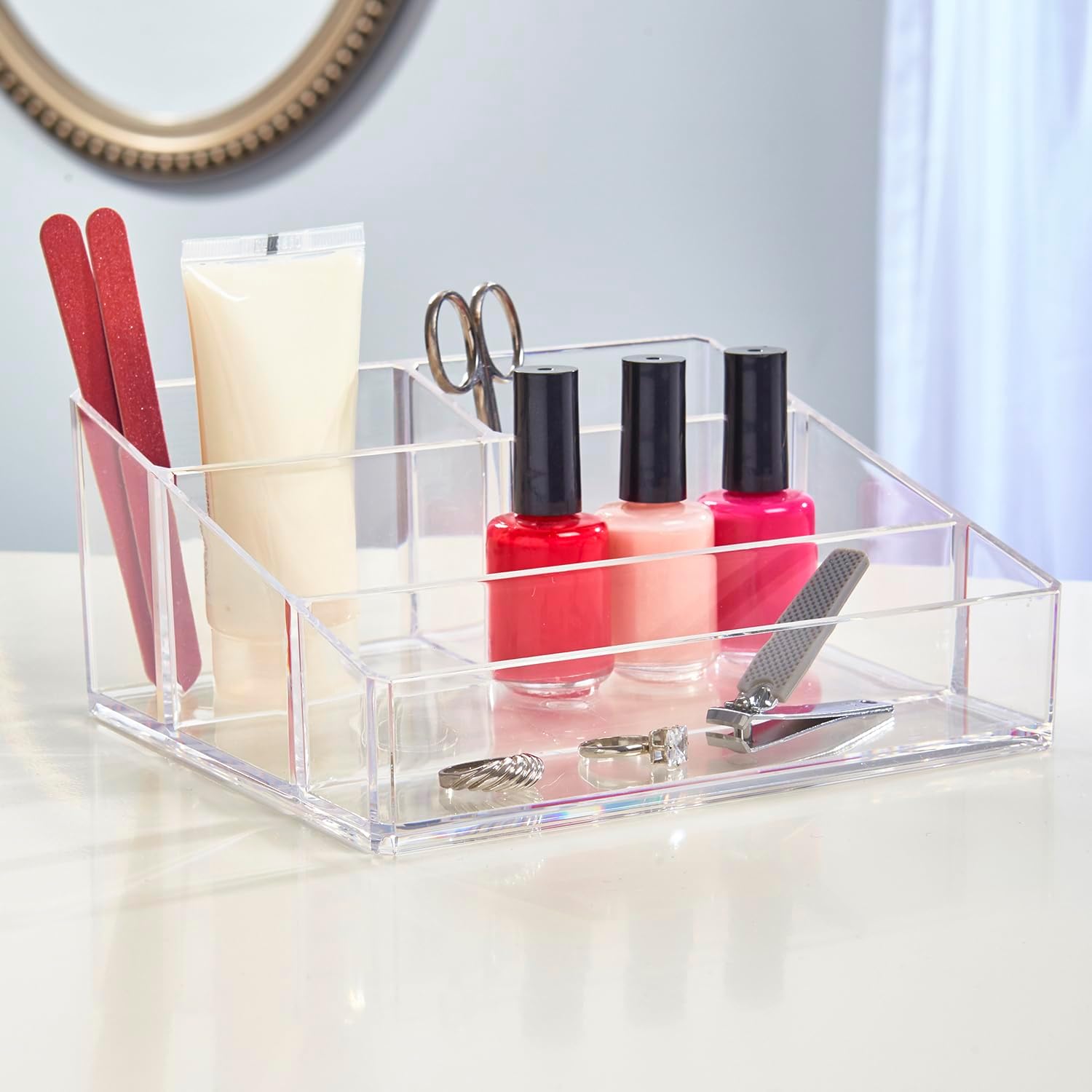 Organizador de maquillajes de plástico de calidad premium.