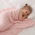 Manta infantil con peso, tamaño individual, 2,27 kg (91-122 cm), rosa. Manta suave y transpirable de tejido minky para todas las estaciones. Manta pesada con perlas de vidrio de primera calidad.