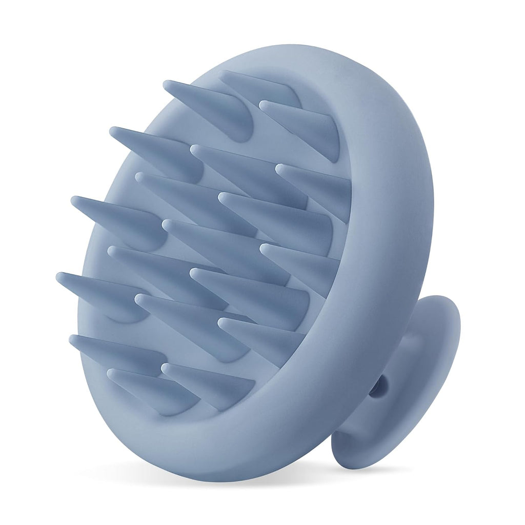 HEETA Masajeador de Cuero Cabelludo para Crecimiento del Cabello – Cerdas Suaves de Silicona, Exfoliante Anti-Caspa, Azul Oscuro