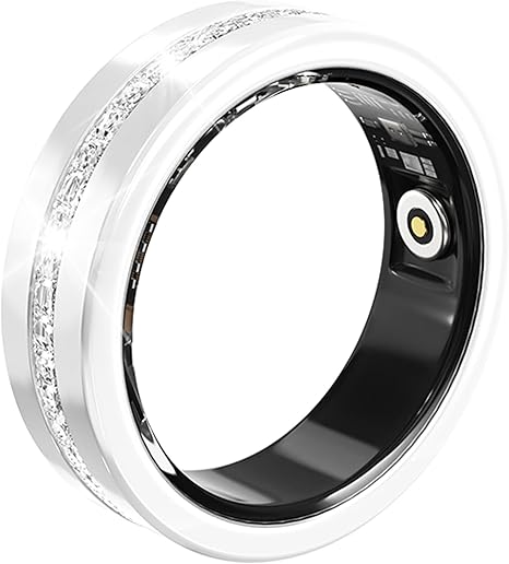 Anillo inteligente para mujer, anillo de salud con monitor de frecuencia cardíaca 24/7, rastreador de sueño, modos multideportivos, impermeable, cámara remota, seguimiento de período, rastreador de