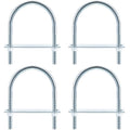 Pernos en U de acero al carbono galvanizado con placas y tuercas para fijación (4 juegos, 1/2 x 4-1/2 x 7 pulgadas) 