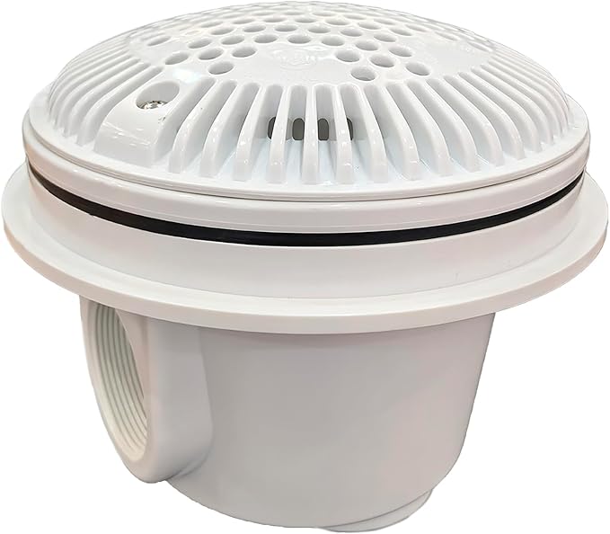 Drenaje principal de piscina de 2 pulgadas, salida de succión doble para piscinas de vinilo/fibra de vidrio, color blanco