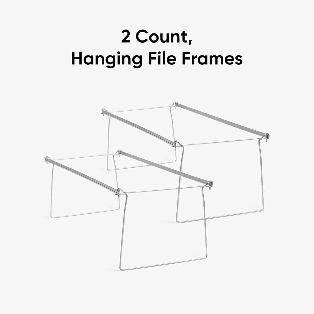 Archivadores colgantes Smead Frames, de acero resistente, tamaño carta, rieles ajustables, paquete de 2 unidades, color gris. Convierten cajones en almacenamiento para carpetas colgantes, ideales para la organización en la oficina, el hogar y el aula.