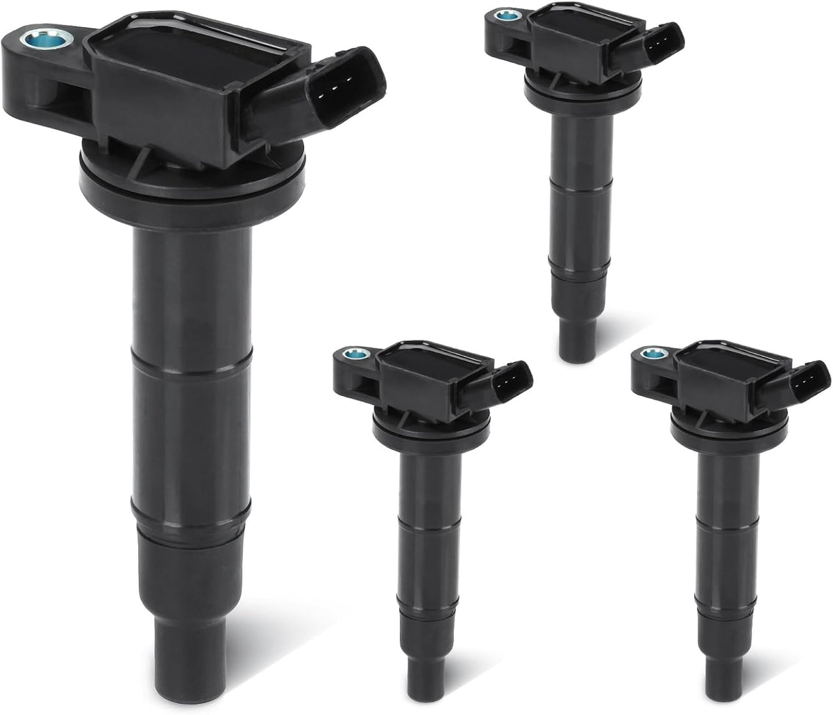 Juego de bobinas de encendido 2.4L 2.4 Compatible con Toyota Camry Corolla Highlander Matrix RAV4 Solara para Scion tC xB para Lexus HS250h para Pontiac Vibe Reemplaza UF333 C1330 9091902244 Negro