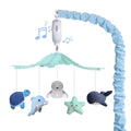 Móvil para cuna de bebé para niños y niñas, NICEMER Móvil de peluche suave con personajes marinos, decoración para la habitación del bebé en azul y gris, relajante con 12 nanas, regalo esencial y perfecto para bebés.