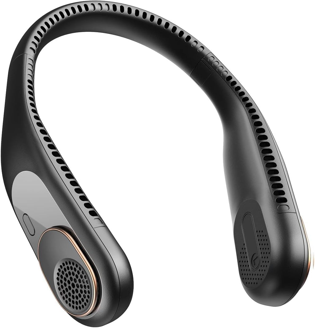 Ventilador portátil de cuello SWEETFULL con refrigeración de 360° y sin aspas | No enreda el cabello - Ventilador portátil recargable por USB de 4000 mAh para viajes, regalos de cumpleaños para hombres, mujeres, mamás y papás.