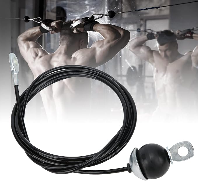 Cable de polea de fitness para gimnasio en casa, cuerda de alambre de acero – Accesorio de sistema de cable de repuesto para gimnasio (/ 9.8 pies)