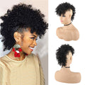 Cola de Caballo Afro High Puff KRSI con Flequillo – Rizada Negra, Cordel, 6 Clips