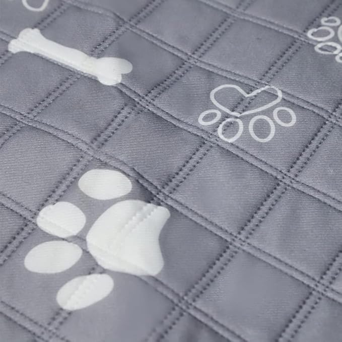 AAPIE Cama para mascotas, tapete para perro y gato, manta para mascotas con huellas de patas, tapete de felpa prémium para pañales, funda de asiento para productos para mascotas con respaldo