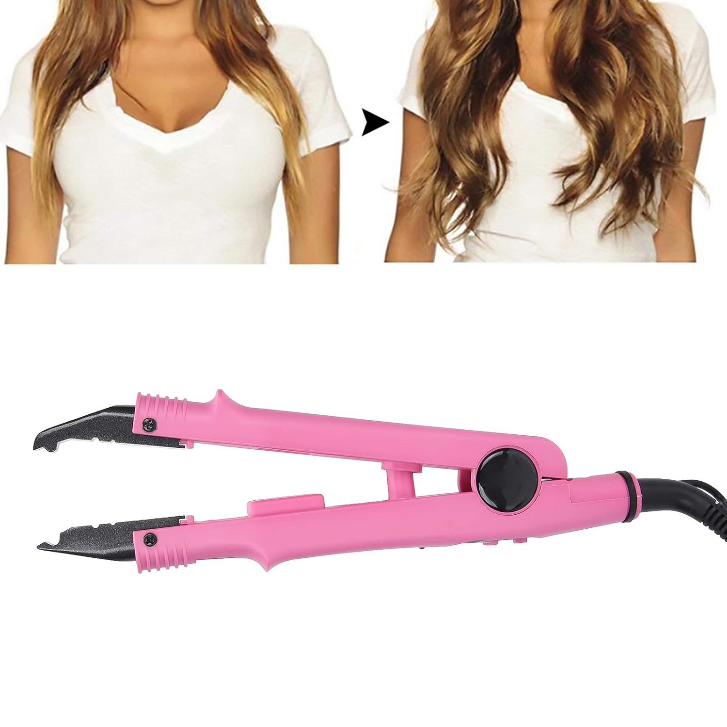 Plancha de extensión de cabello profesional, conector de extensión de cabello plano, máquina de salón de fusión, varita de hierro de fusión, herramienta ajustable de temperatura