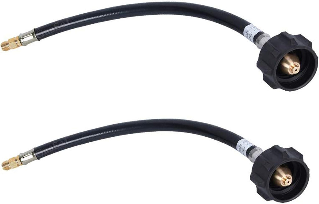 GGC Manguera de propano tipo pigtail para RV de 2 pies con conector QCC1 y abocardado macho invertido de 1/4'' (2 unidades)