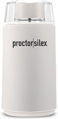 Molino de Café Eléctrico Proctor Silex — Cuchillas de Acero Inoxidable, 12 Tazas, Color Blanco