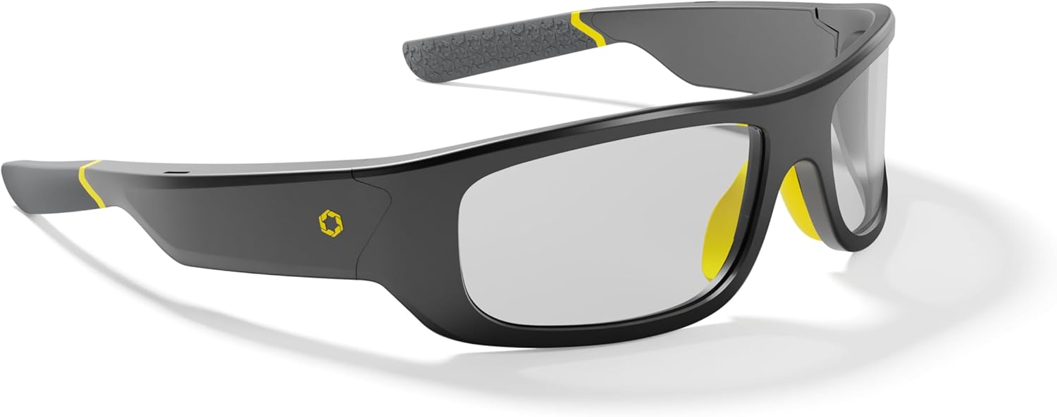 Lucyd Armor Smart Safety Glasses for Men & Women, TR90 Frame, Bluetooth Smart Safety Glasses with Light Adaptive Lenses, Open Ear Speakers & Microphone - ANSI Z87.1 (Standard)