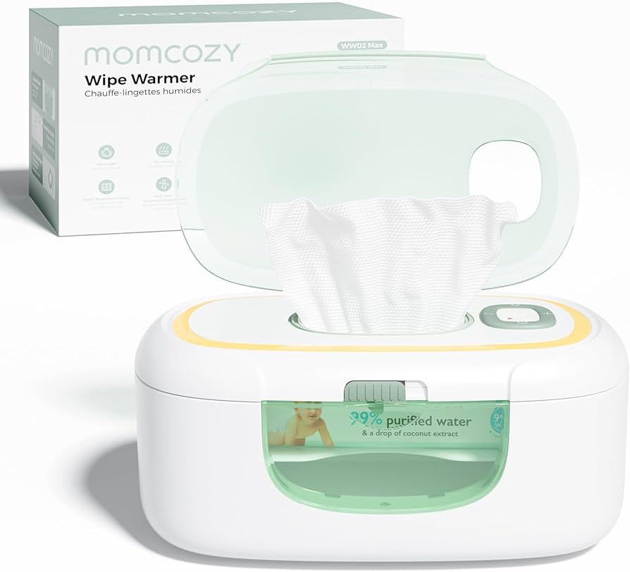 Calentador de Toallitas Momcozy para Bebé — Gran Capacidad, 4 Modos de Temperatura y Luz Nocturna