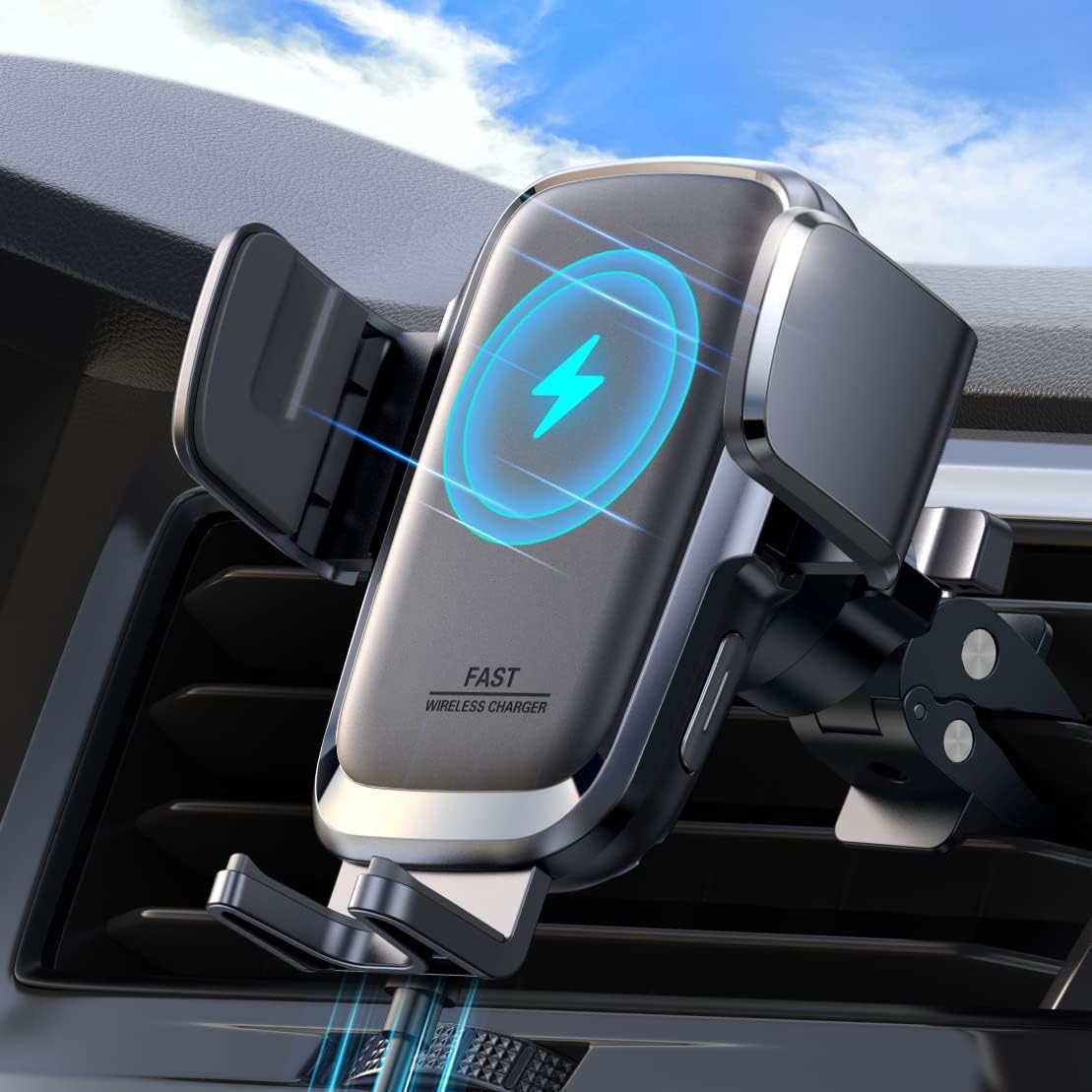 Cargador inalámbrico para coche JOYROOM, cargador de 15 W con soporte para teléfono de coche con sujeción automática y carga rápida, soporte para teléfono de coche para rejilla de ventilación compatible con iPhone 17/16/15 Pro Max Air, Galaxy S26/25 Ultra