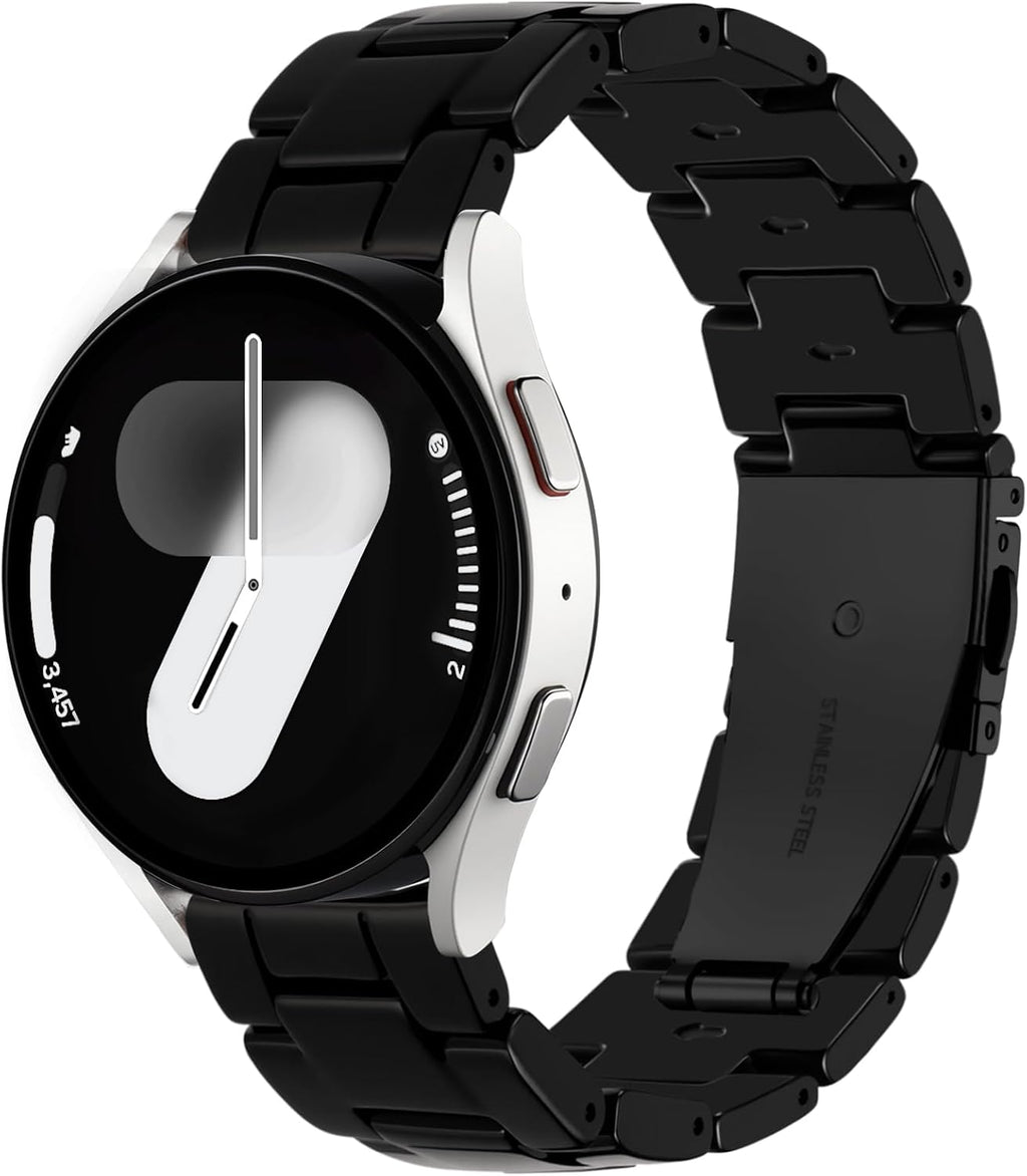 Banda Resina Lerobo Compatible Correas Samsung Watch Mujer Hombre Galaxy Watch 7 6 5 4 40/44 mm, Galaxy Watch 4 6 Clásico 42/46/43/47 mm Galaxy 5 Pro 45 mm Active 2, 20 mm Negro