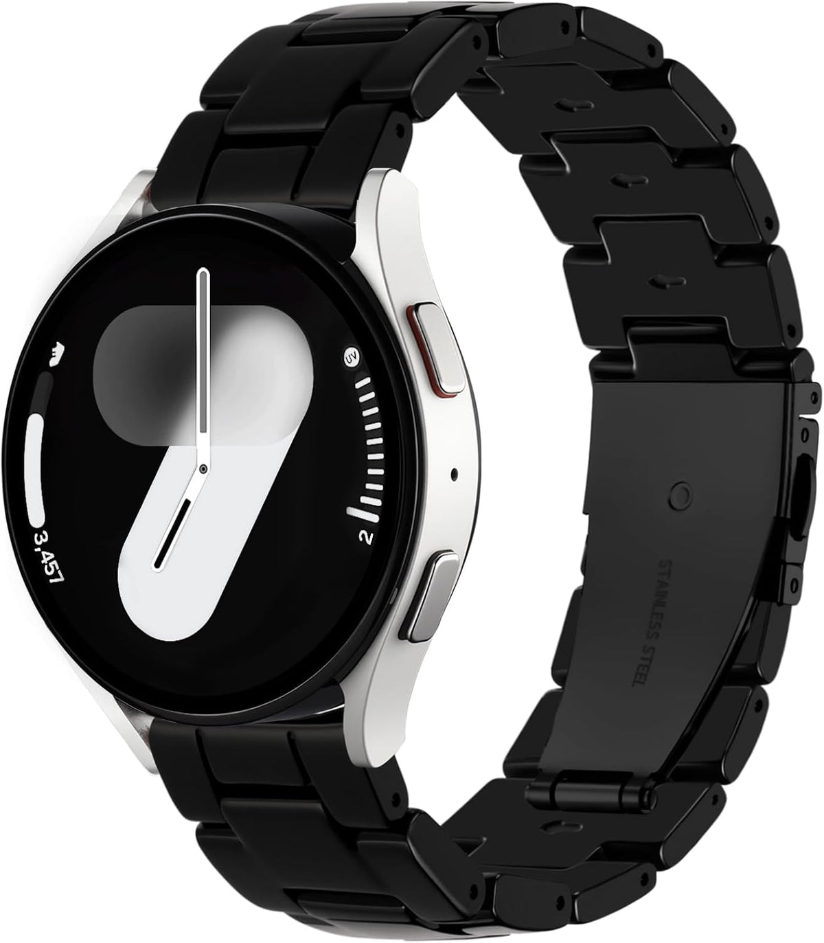 Banda Resina Lerobo Compatible Correas Samsung Watch Mujer Hombre Galaxy Watch 7 6 5 4 40/44 mm, Galaxy Watch 4 6 Clásico 42/46/43/47 mm Galaxy 5 Pro 45 mm Active 2, 20 mm Negro