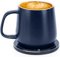 Calentador de tazas APEKX Warm Cup - Temperatura constante inteligente de 55 °C, carga inalámbrica de 15 W, capacidad de 355 ml - Compatible con interfaz USB-C, encendido y apagado automático (4 horas). (Azul marino oscuro) 