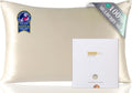 Funda de almohada ZIMASILK 100% seda pura de morera para la salud del cabello y la piel, suave y lisa, seda de grado premium 6A en ambos lados, 600 hilos, con cremallera oculta, 1 unidad (tamaño estándar 20''x26'', beige).