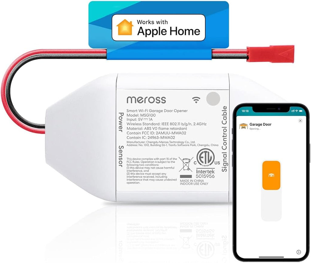 Abridor de Garage Inteligente meross WiFi – Compatible con HomeKit, Alexa, Google Assistant, SmartThings y CarPlay, Sin Hub