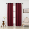Pickluc Burgundy Blackout Curtains 2 Panels - 52" x 84" Grommet Window Drapes - Light Blocking, Thermal Insulated, Noise Reduction - Privacy Protection for Living Room & Bedroom