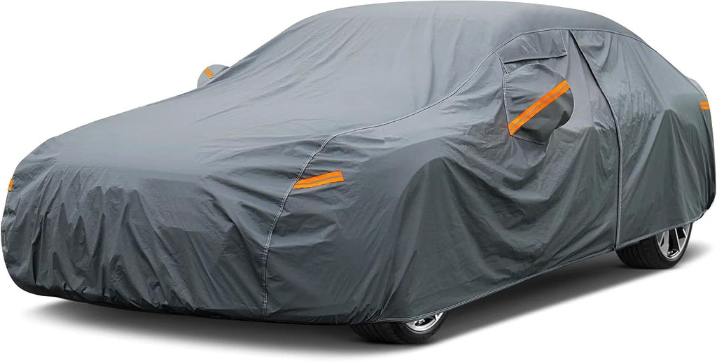 Cubierta para Auto GUNHYI 16 Capas | Impermeable Todo Clima, Uso Rudo Exterior | Ajuste Universal para Sedan | Proteccion contra Sol, Lluvia y Polvo