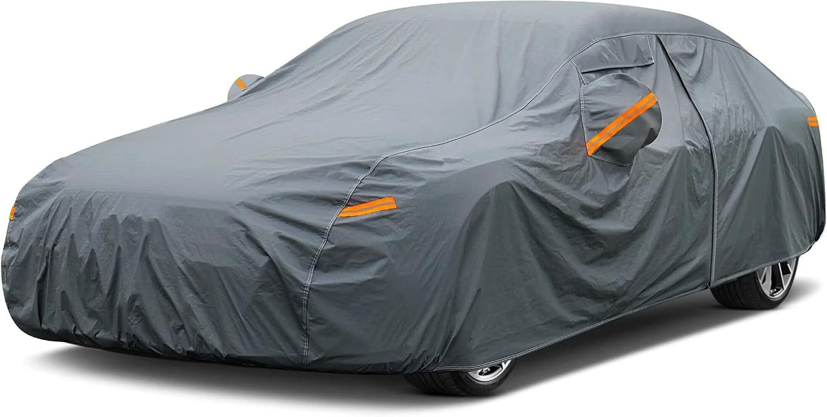 Cubierta para Auto GUNHYI 16 Capas | Impermeable Todo Clima, Uso Rudo Exterior | Ajuste Universal para Sedan | Proteccion contra Sol, Lluvia y Polvo
