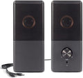 Altavoz de computadora, altavoz de tamaño compacto con conector para auriculares, graves mejorados y control de volumen, altavoces multimedia estéreo 2.0 USB con entrada auxiliar de 3.5 mm