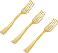 N9R Mini Tenedores Plasticos Dorados 300 Piezas 10cm | Tenedores Desechables Resistentes para Aperitivos y Postres de Fiesta