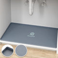 Tapete para debajo del fregadero, bandeja de silicona para gabinete de cocina de 34 x 22 pulgadas, impermeable y flexible para debajo del fregadero para cocina, baño y cuarto de servicio