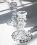 Set 2 Portavelas Cristal Transparente 10 cm Velas 2 cm Soporte Adorno Centro Mesa Bodas Cenas Fiestas