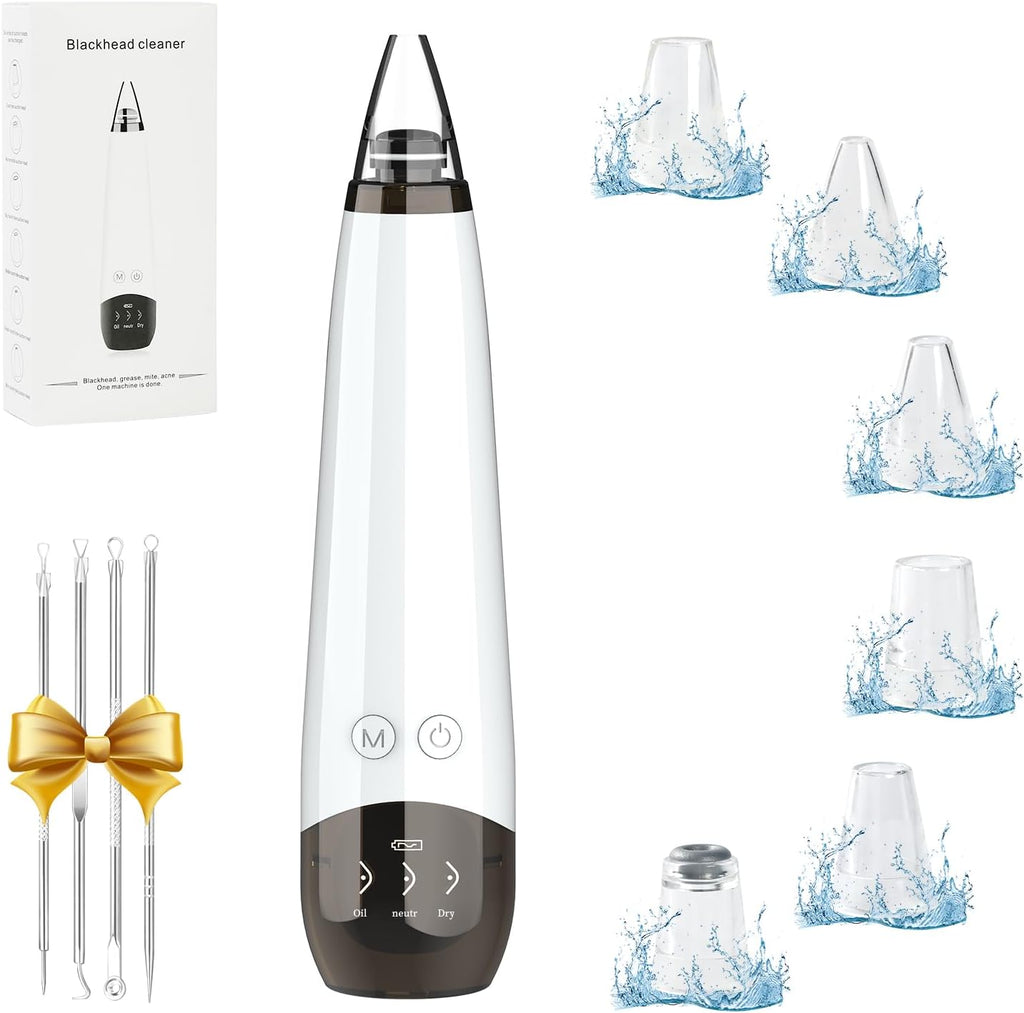2026 Extractor de Espinillas Limpiador de Poros al Vacío - 3 Niveles de Succión Ajustable, 6 Sondas, USB Recargable, Herramienta Eléctrica para Mujeres