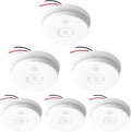 Siterlink Detectores de humo interconectados cableados, alarma de humo fotoeléctrica con batería de reserva de 9 V, botón de prueba/silencio, alarma de incendio con cable duro para el hogar, detector de humo con certificación UL GS562A