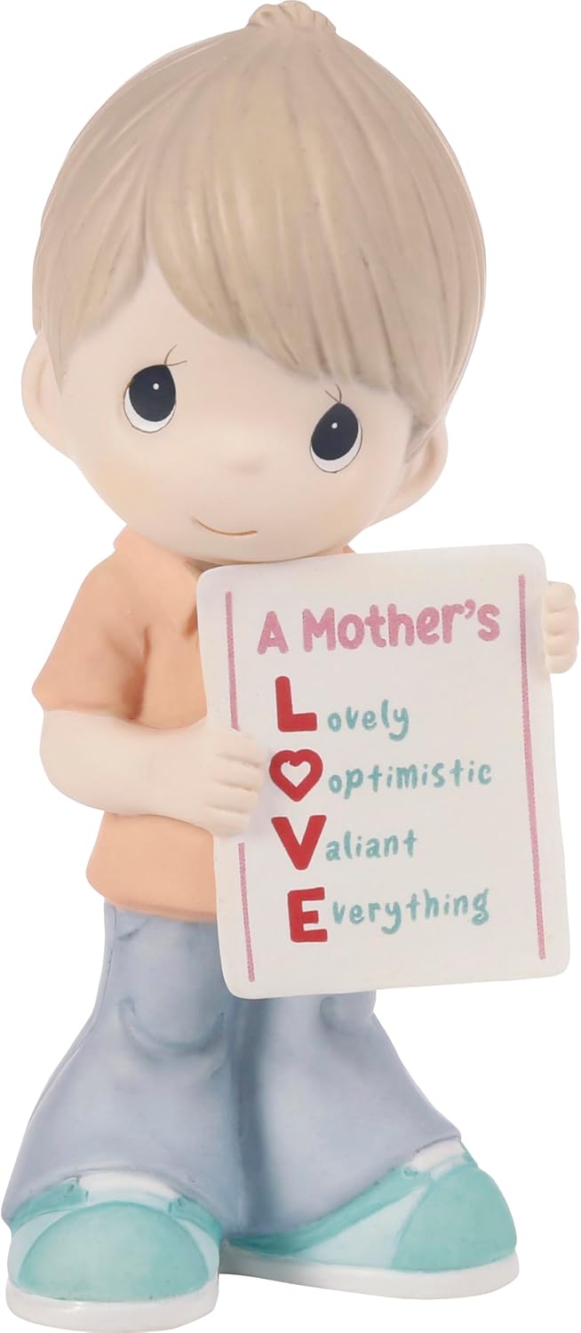 Precious Moments El amor de una madre lo es todo Figura de porcelana bizcochada para niño Regalo de cumpleaños para mamá | Figura de niño pequeño