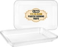SUT Paquete de 6 bandejas transparentes para servir entretenimiento, platos de servir de 16 x 11 pulgadas para aperitivos, frutas, galletas, postres, bandejas de plástico