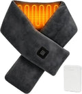 DIWEEZ Almohadilla térmica para el cuello, bufanda térmica para aliviar el dolor, envoltura térmica con batería externa de 5000 mAh, calentador de cuello eléctrico inalámbrico con 3 niveles de calor (gris oscuro)