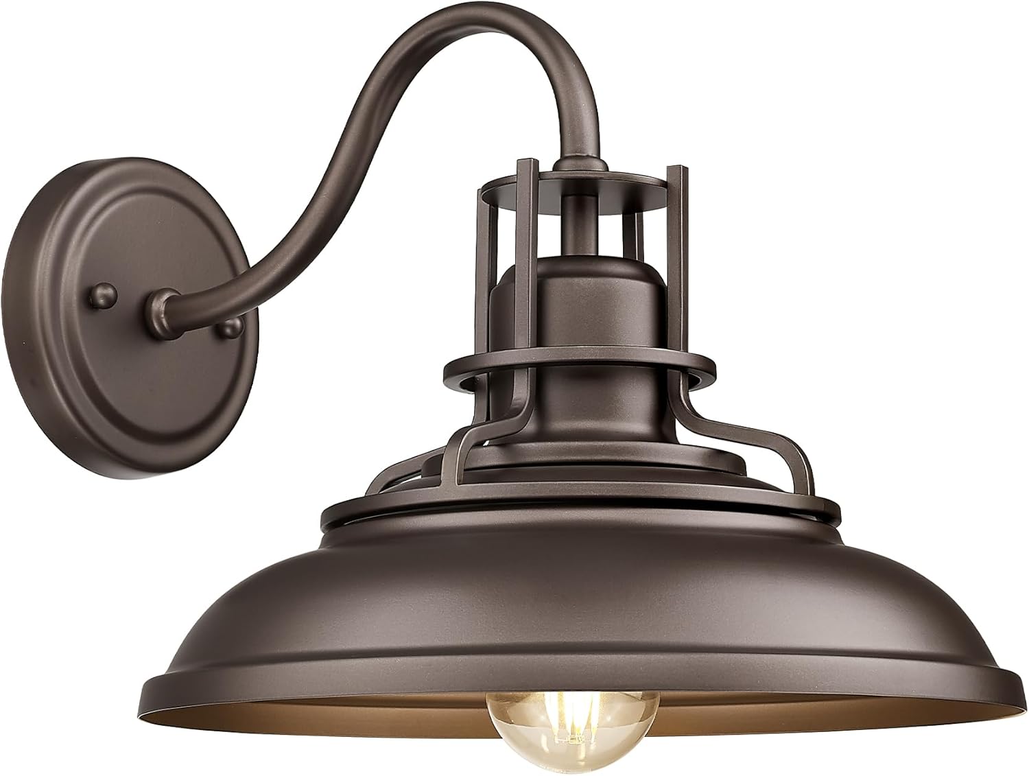 FEMILA Outdoor Barn Light Fixture, 12" Oil Rubbed Bronze Exterior Lighting Fixtures, Vintage Farmhouse Outdoor Light Fixture, Exterior Wall Sconce for Front Porch, Garage, 4FY15-1W ORB